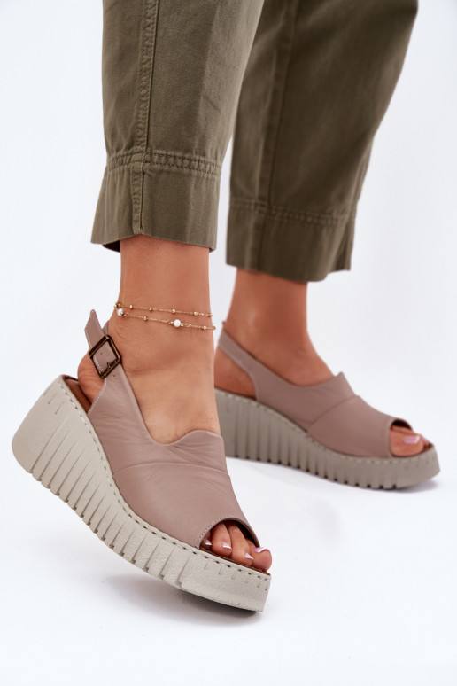 Sandali da donnaAbilitatoturalnej Skóry Su un cuneo Artiker 54C0788 beige