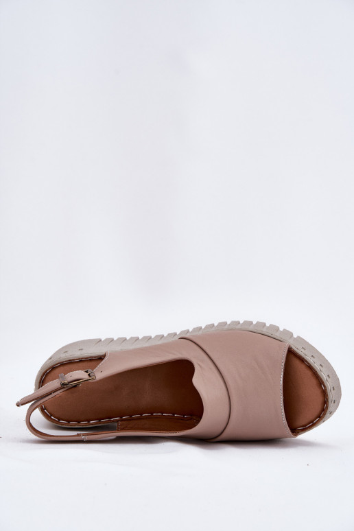 Sandali da donnaAbilitatoturalnej Skóry Su un cuneo Artiker 54C0788 beige