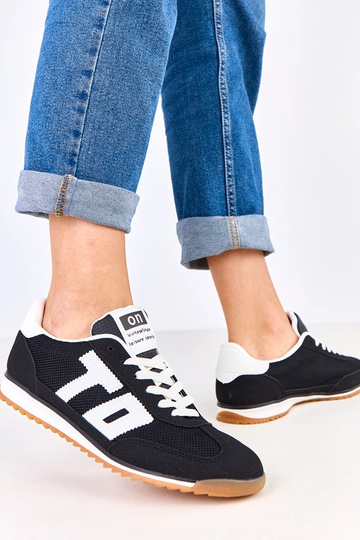 Scarpe sportive nere con dettagli bianchi, Ainslie