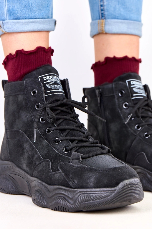 Scarpe da lavoro nere in suede...