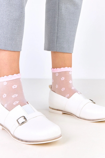 Stivaletti da donna bianchi con soletta in pelle, Klensi