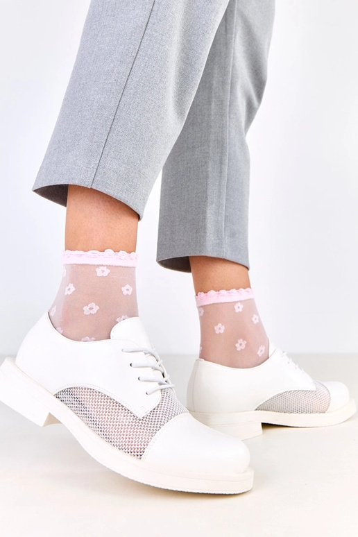 Stivaletti bianchi da donna con rete...