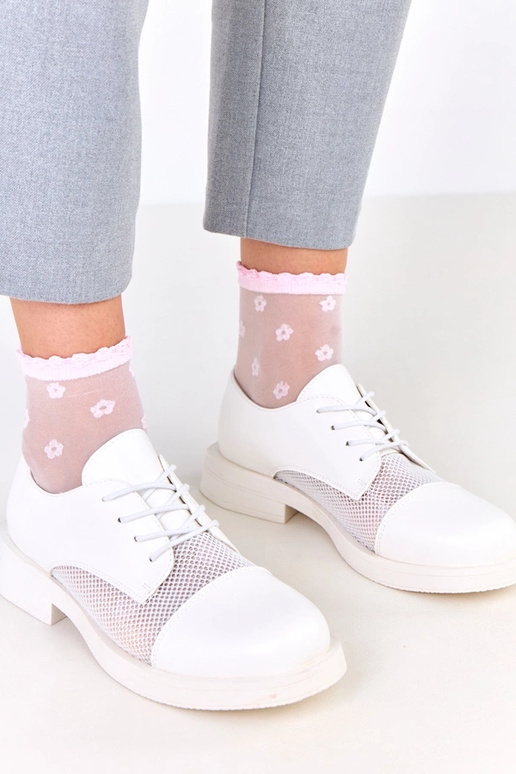 Stivaletti bianchi da donna con rete...