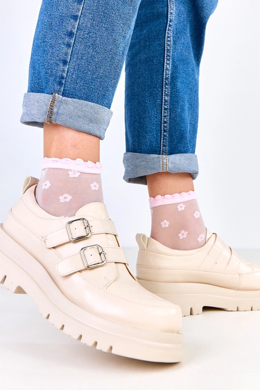 Stivaletti sabbia su suola massiccia,...