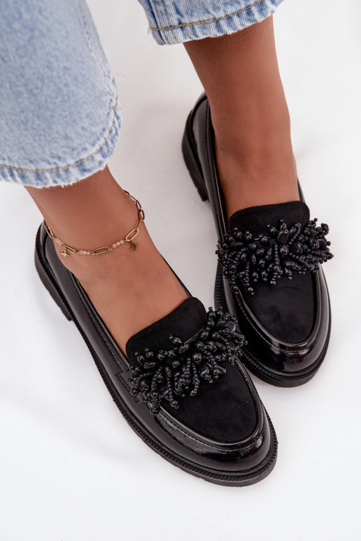 Femminile Mocassini con effetto vernice S.Barski HY52-369B colore nero