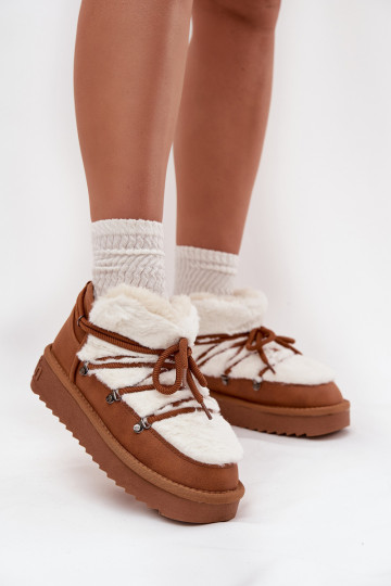 Basso Stivali da neve con una piattaforma con una pelliccia D.Franklin DFSH370011 colore marrone 2