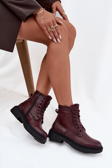 riscaldamento Stivali da donnaAbilitatoturalnej Skóry Sergio Leone BT25248-S Borgogna