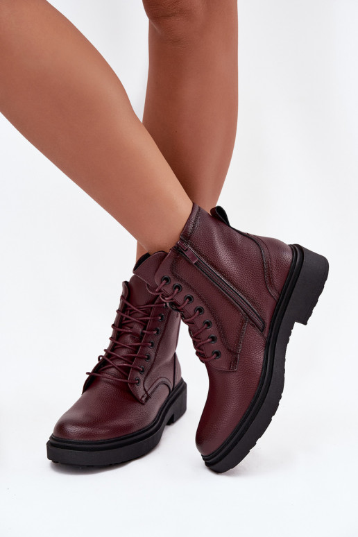 riscaldamento Stivali da donnaAbilitatoturalnej Skóry Sergio Leone BT25248-S Borgogna