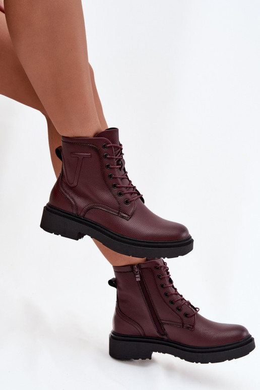 riscaldamento Stivali da donnaAbilitatoturalnej Skóry Sergio Leone BT25248-S Borgogna