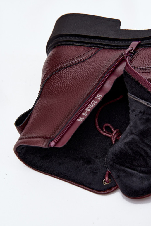 riscaldamento Stivali da donnaAbilitatoturalnej Skóry Sergio Leone BT25248-S Borgogna