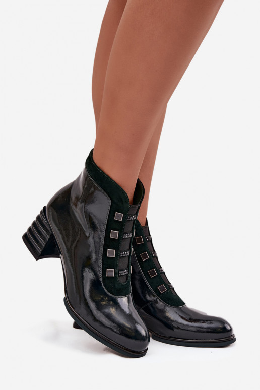 con effetto vernice Stivali da donnaAbilitatoturalnej Skóry con i tacchi D&ACR52-696 colore kaki