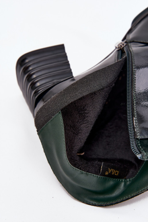 con effetto vernice Stivali da donnaAbilitatoturalnej Skóry con i tacchi D&ACR52-696 colore kaki