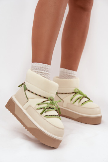 Stivali da neve con una piattaforma D.Franklin DFSH371015 colore avorio 2