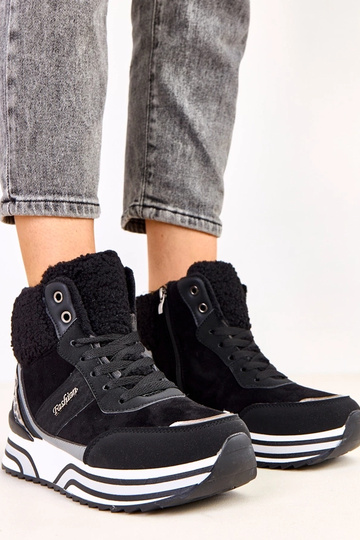 Scarpe sportive alte nere e calde con pelliccia Mirasen 2