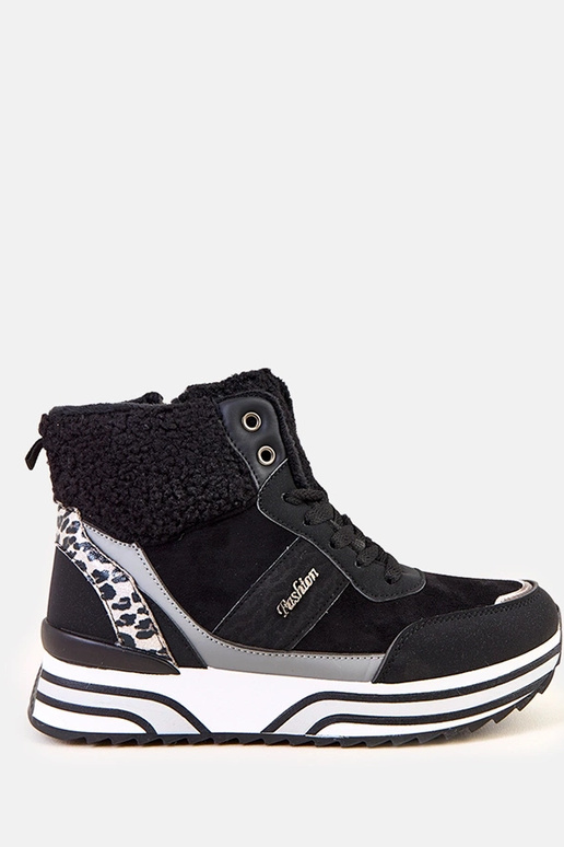 Scarpe sportive alte nere e calde con...