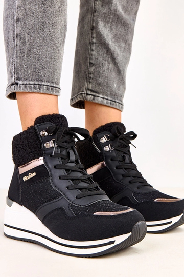 Scarpe sportive alte nere e calde con piattaforma Rolinda 2
