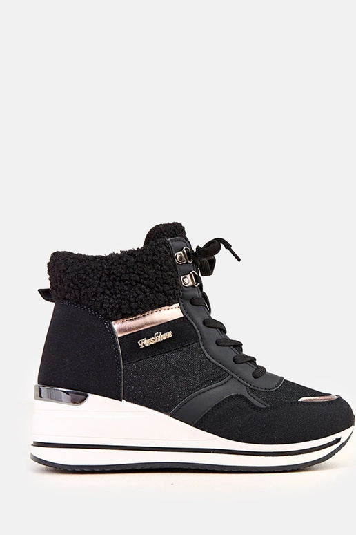 Scarpe sportive alte nere e calde con...