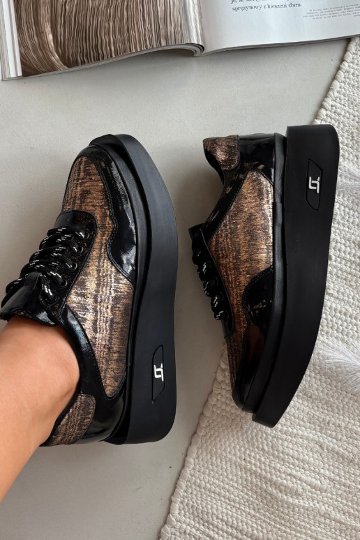 Pelle Scarpe stringate Femminile con una piattaforma Artiker 57C2044 colore nero