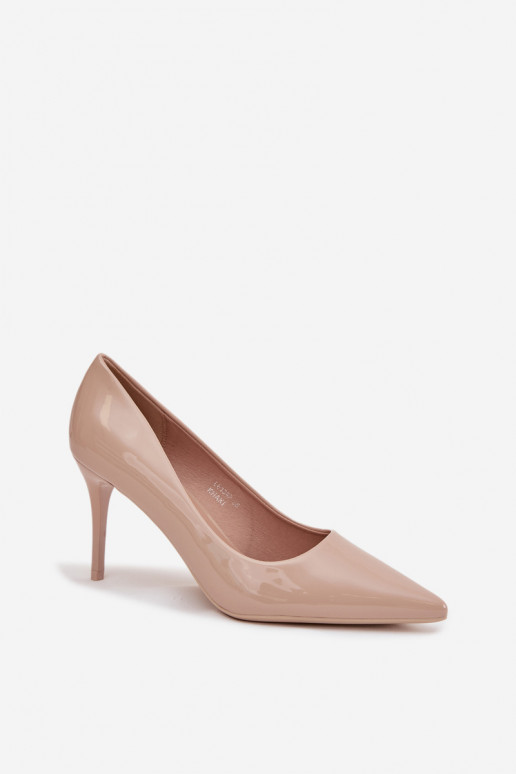 con effetto vernice Eko Pelle scarpe col tacco alto Femminile Ze Szpiczastymi Noskami beige Jadira con effetto vernice Eko Pelle scarpe col tacco alto Femminile Ze Szpiczastymi Noskami beige Jadira