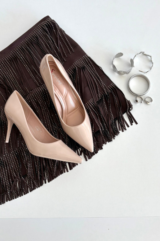 con effetto vernice Eko Pelle scarpe col tacco alto Femminile Ze Szpiczastymi Noskami beige Jadira con effetto vernice Eko Pelle scarpe col tacco alto Femminile Ze Szpiczastymi Noskami beige Jadira