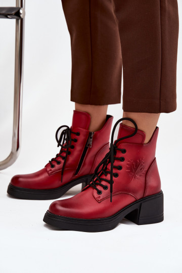 Stivali da donna in pelle naturale Klocke riscaldamento Vinceza 39950 colore rosso