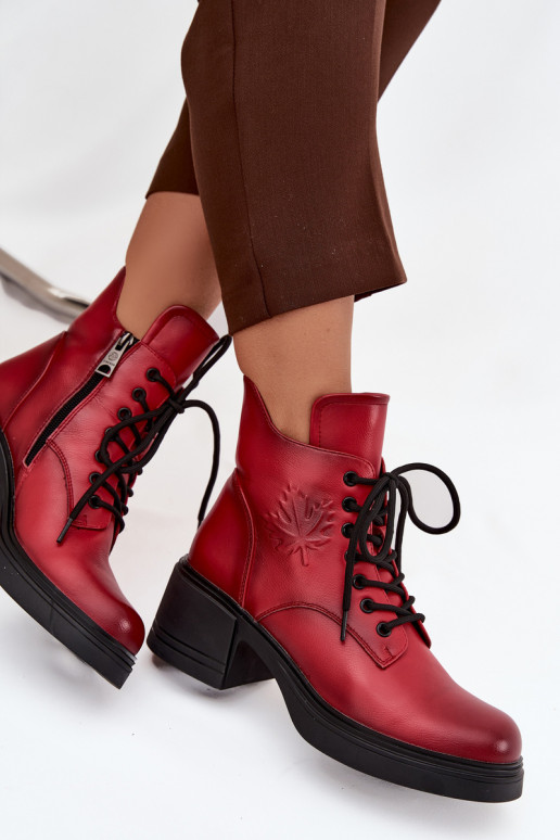 Stivali da donna in pelle naturale Klocke riscaldamento Vinceza 39950 colore rosso