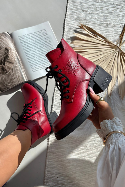 Stivali da donna in pelle naturale Klocke riscaldamento Vinceza 39950 colore rosso