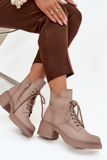 Stivali da donna in pelle naturale Klocke riscaldamento Vinceza 39950 beige