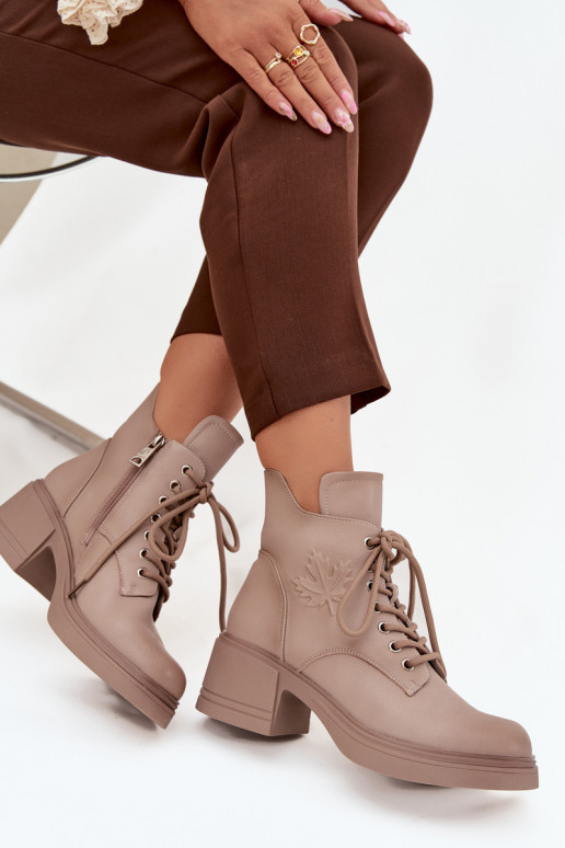 Stivali da donna in pelle naturale Klocke riscaldamento Vinceza 39950 beige