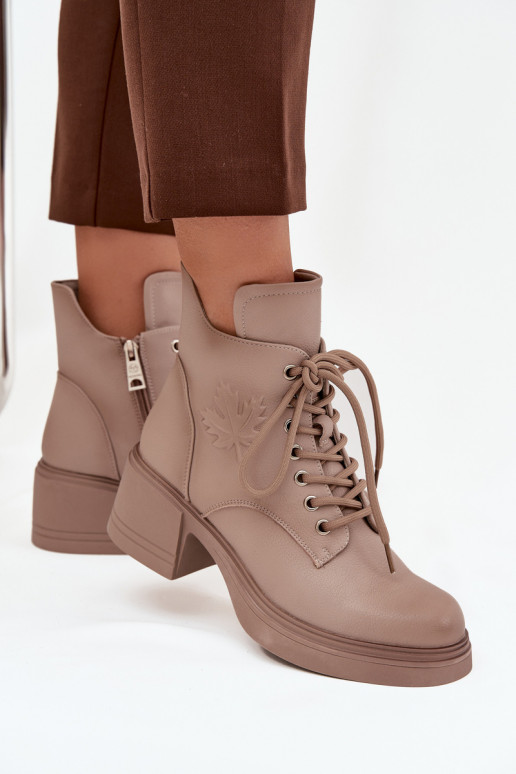 Stivali da donna in pelle naturale Klocke riscaldamento Vinceza 39950 beige