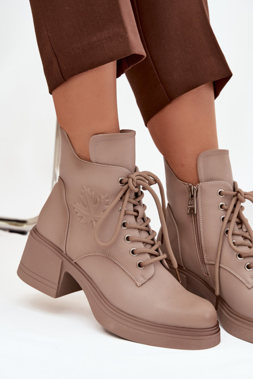 Stivali da donna in pelle naturale Klocke riscaldamento Vinceza 39950 beige