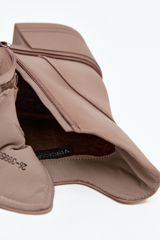 Stivali da donna in pelle naturale Klocke riscaldamento Vinceza 39950 beige