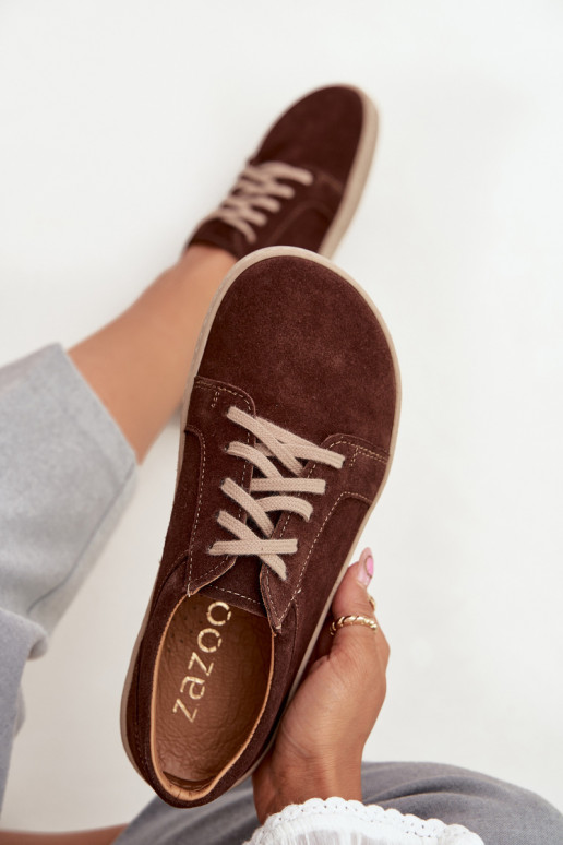 scarpe casual Typu BarefootAbilitatoturalnego dalla pelle scamosciatau Zazoo 314 CzekoladoAe