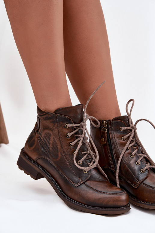 Stivali da donnaAbilitatoturalnej Skóry con tacchi larghi Deveciejka 07063-02 colore marrone