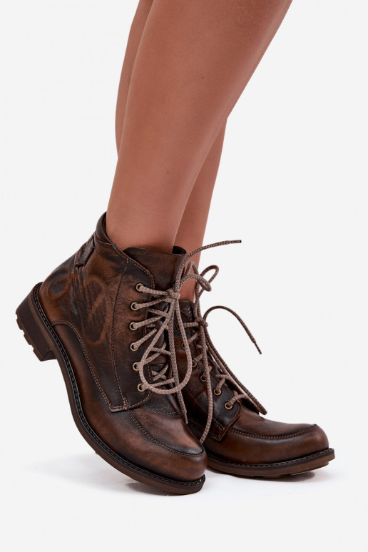 Stivali da donnaAbilitatoturalnej Skóry con tacchi larghi Deveciejka 07063-02 colore marrone