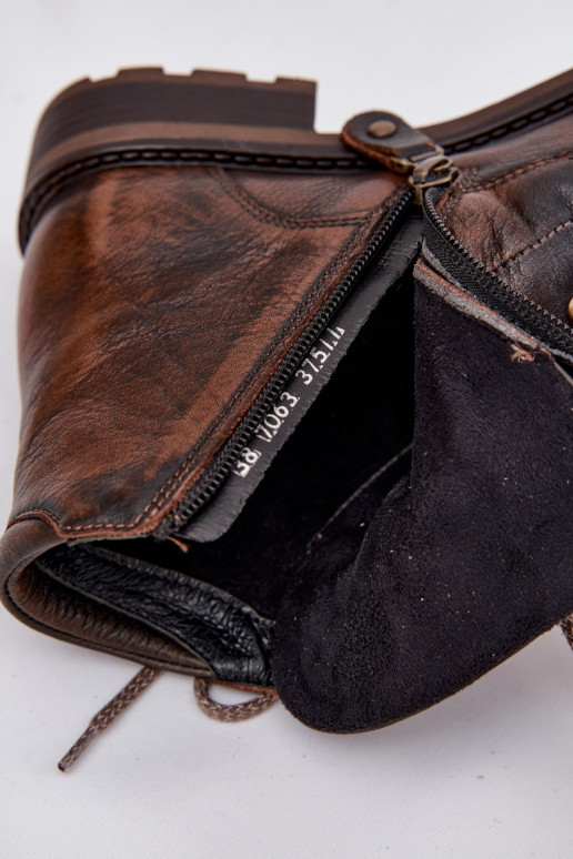 Stivali da donnaAbilitatoturalnej Skóry con tacchi larghi Deveciejka 07063-02 colore marrone