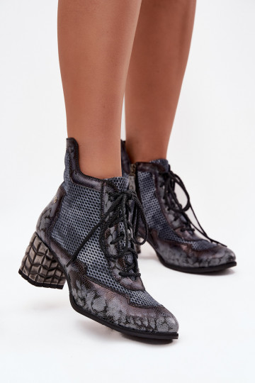 Stivaletti da donna in pelle Tai turiciejka 06989-03 grigi 2
