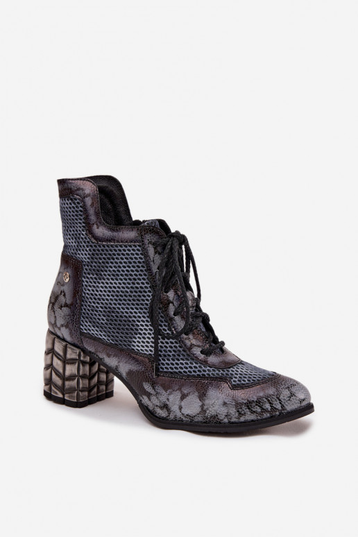 Pelle Stivali da donna Deveciejka 06989-03 colore grigio