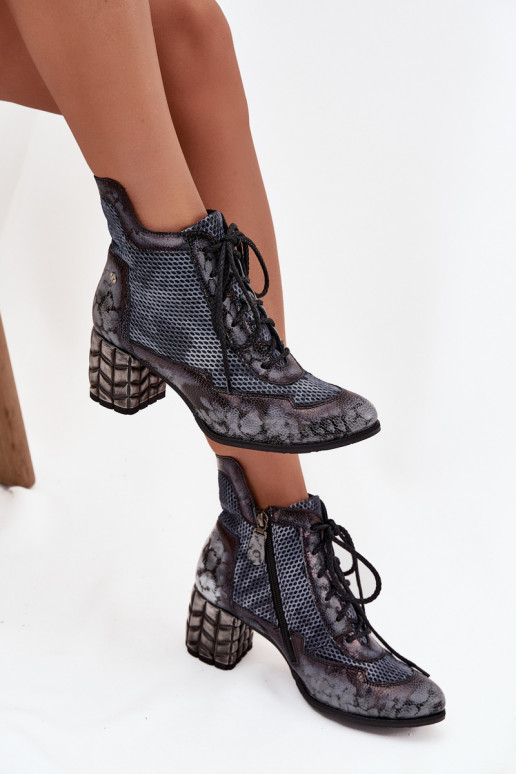 Pelle Stivali da donna Deveciejka 06989-03 colore grigio