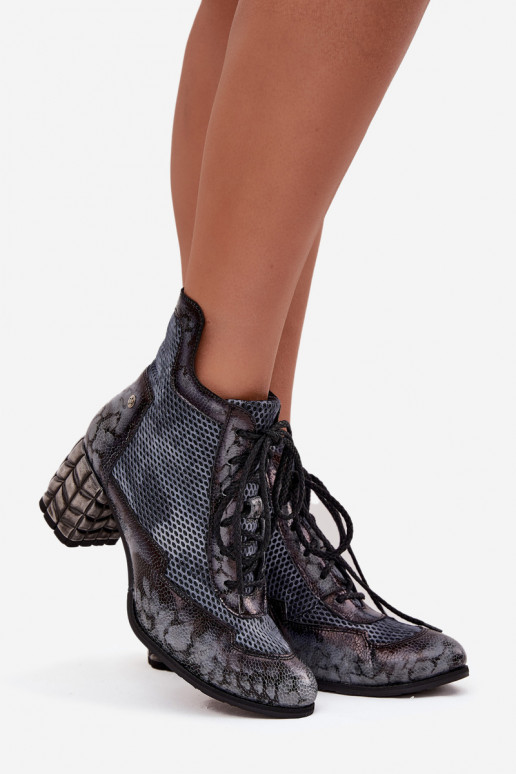 Pelle Stivali da donna Deveciejka 06989-03 colore grigio