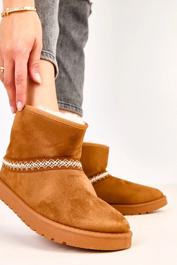 Stivali da neve bassi caramello in suede sintetico, Karolla