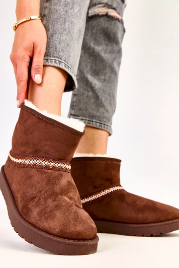 Stivali da neve bassi marroni in suede sintetico, Karolla