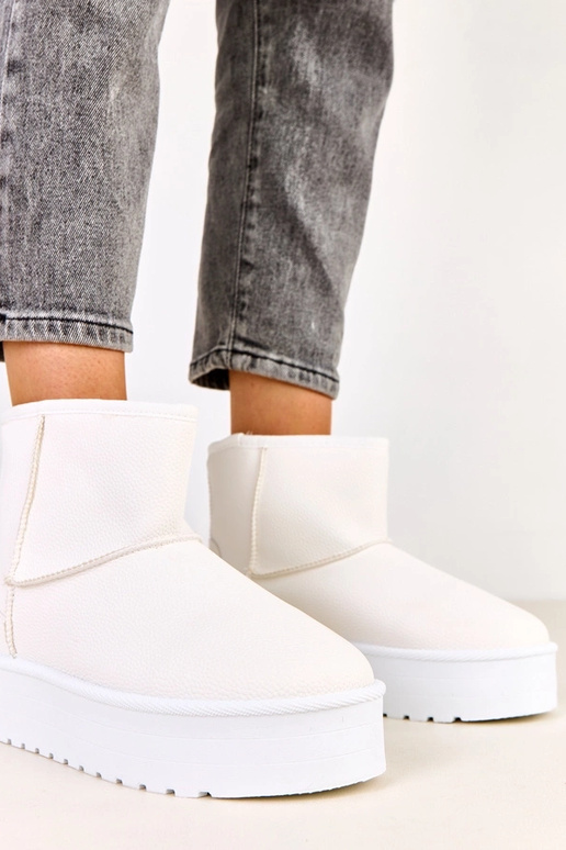 Stivali da neve bassi bianchi con... Stivali da neve bassi bianchi con...