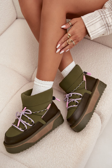 Stivali da neve con una piattaforma D.Franklin DFSH371015 colore kaki