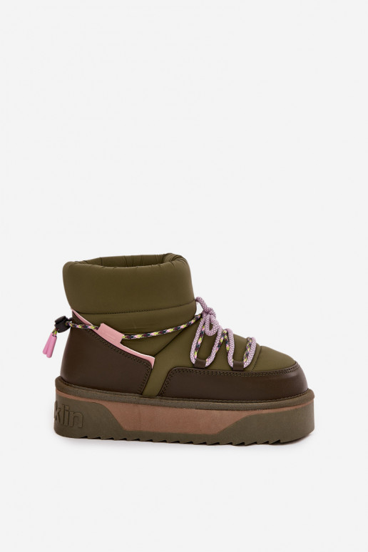 Stivali da neve con una piattaforma D.Franklin DFSH371015 colore kaki