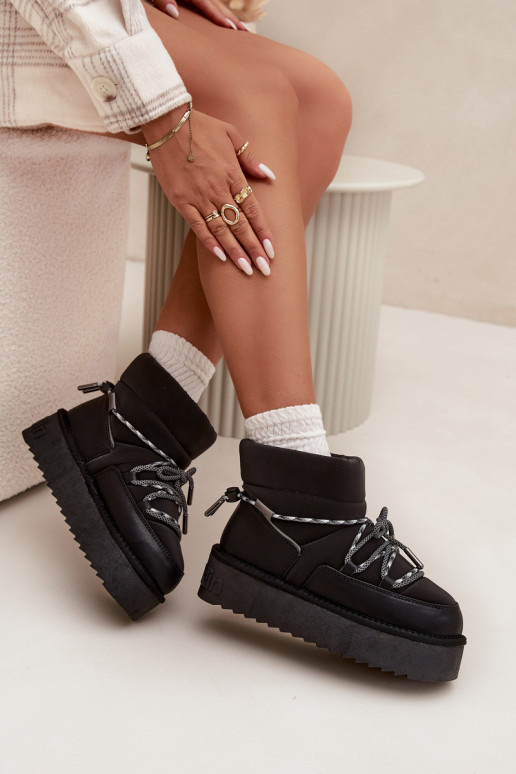 Stivali da neve con una piattaforma D.Franklin DFSH371015 colore nero