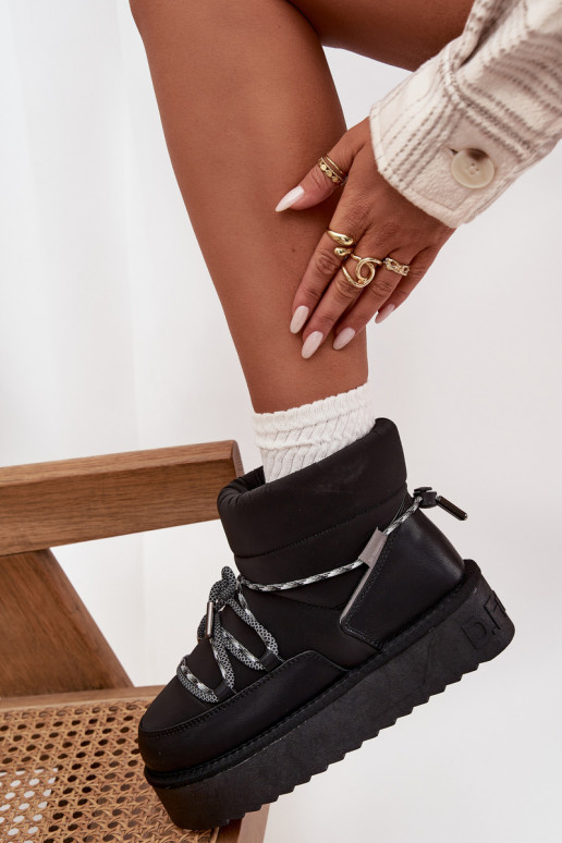 Stivali da neve con una piattaforma D.Franklin DFSH371015 colore nero