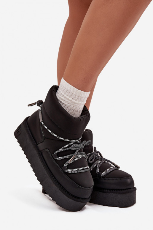 Stivali da neve con una piattaforma D.Franklin DFSH371015 colore nero