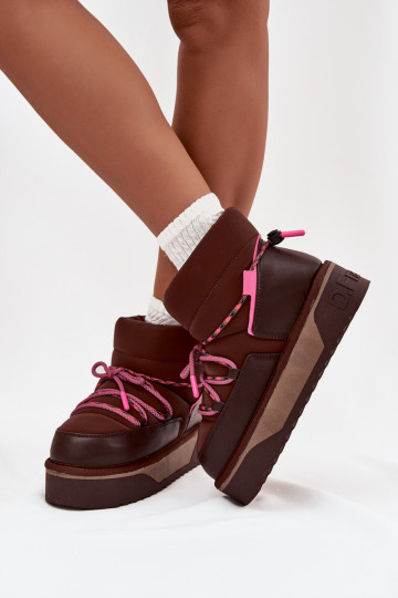 Stivali da neve con una piattaforma D.Franklin DFSH371015 CzekoladoAe