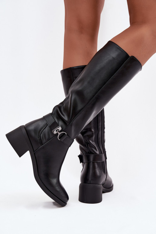 riscaldamento stivali da donna Klocke con cinghie Sergio Leone KZ25826 colore nero riscaldamento stivali da donna Klocke con cinghie Sergio Leone KZ25826 colore nero